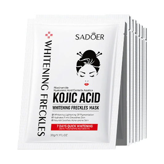 10 Pcs Kojic Acid Facial Masks Moisturizing Brightening Hydrating Face Mask