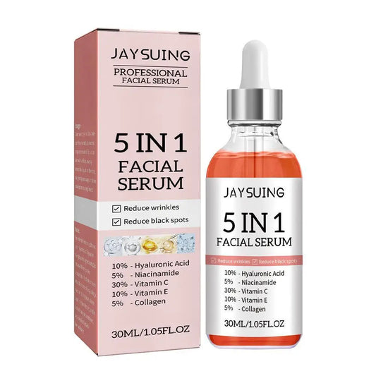 5 In 1 Moisturizing Whitening Anti Wrinkle Aging Vitamin C Hyaluronic Acid Facial Serum