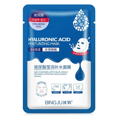 10 Pcs Hyaluronic Acid Hydrating Facial Mask Sheet Masks