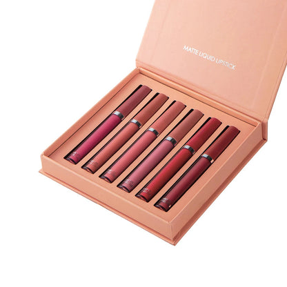 Matte Lip Gloss Set 6 Color Lipstick